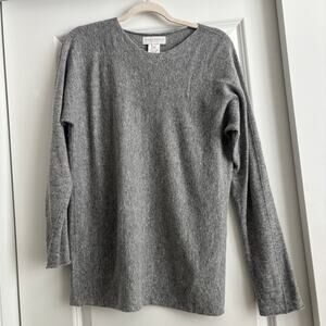 Bianco & Blu Made in Italy Cashmere Blend Gray Long Sleeve Sweater L